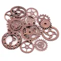 Close-up of vintage bronze alloy steampunk gears and mechanical watch parts for DIY crafts - Copper-colored (50g Per Pack)