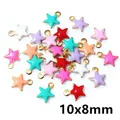 Ciondoli a forma di stella 10x8mm placcati in oro con smalto colorato per gioielli - Stile Stella Pentagramma (E5-46)