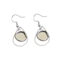 Detail of teardrop silver stainless steel earring hooks with 12mm round bezel base - Teardrop Style (E3-76)