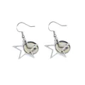 Close-up of geometric star and round 12mm bezel frames for DIY earring making - Star Style (E3-78)