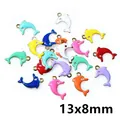 Ciondoli a delfino 13x8mm in acciaio inox smaltato colorato per gioielli fai da te - Stile Delfino (E6-57)