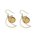 Polished vacuum gold stainless steel geometric crescent earring bezels for DIY jewelry - Crescent Style (E3-85)