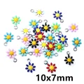 Ciondoli a fiore smaltati colorati 10x7mm in acciaio inossidabile per gioielli DIY - Stile Fiore (E7-19)