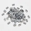 Silver stainless steel butterfly earring backs and stoppers for jewelry making - Steel Color Earring Backs