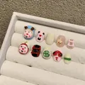 Handmade 3D cartoon bear press-on nails set with candy color embossed designs - Extra Small (XS) / 1566 Short Square Round