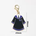 Wizard academy robe enamel keychain in blue and black with golden lobster clasp - Wizard Robe Blue Black Tie (SG-E2-49-AB1-02)