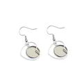 Silver stainless steel heart-shaped bezel earrings for DIY jewelry making - Heart Style (E3-72) / Silver