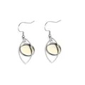 Silver stainless steel marquise geometric earring hook base for DIY jewelry making - Marquise Style (E3-73) / Silver