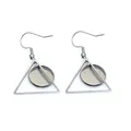 Silver geometric triangle and round base stainless steel earring hooks for DIY jewelry - Isosceles Triangle Style (E3-83)