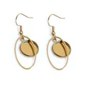 Vacuum gold plated 12mm geometric earring base with oval hollow frame for DIY crafts - Oval Style (E2-113)