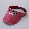 Visiera parasole vintage in cotone lavato rosso con ricamo Key West e cinturino - Regolabile / Borgogna-KEY WEST