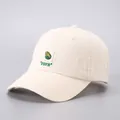 Berretto da baseball minimalista in cotone crema con toppa di mais ricamata sul davanti - Regolabile / Beige Mais