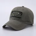 Olive green cotton baseball cap with Legend 3D embroidery and washed curved brim - Adjustable / Army Green Legend Embroidery