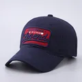 Berretto da baseball in cotone blu scuro con ricamo Legend California e visiera curva - Regolabile / Blu Notte Legend Ricamo