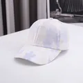 Breathable lace flower baseball cap with white lace and light purple floral patterns - Adjustable / White Lace Flower