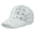 Close-up of white breathable mesh baseball cap with silver sequin square pattern details - Plain Style Without Badge / White Breathable Lace Plain