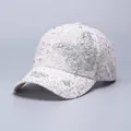 Lace baseballpet voor dames met elegante kristallen vlinder op gebogen rand - Verstelbaar / Roze