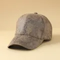 Cappellino da baseball chic con stampa serpente marrone e visiera pre-curvata - Regolabile / Serpente Marrone
