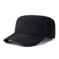 Close-up of black cadet cap featuring durable ripstop fabric and reinforced stitching - Adjustable / Plain Quick Dry B Style / Black