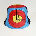 Cappello da pescatore double-face con stampa a bersaglio su sfondo bianco - Motivo Bersaglio a Colori (12#)