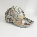 Ethno-Stil Baseballkappe mit silbernen Jacquard-Blumenmustern und gewölbter Krempe - Silbergrau Landschaft Floral (Stil A)