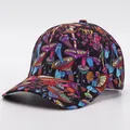 Detail of multi-color psychedelic mushroom digital print on six-panel baseball cap - Adjustable / Psychedelic Colorful Mushroom (7#)