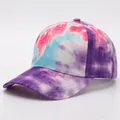 Καπέλο μπέιζμπολ tie-dye με ροζ μπλε και μοβ διαβαθμίσεις και κυρτό γείσο - Ροζ Μοβ Μπλε Λευκό Tie-Dye (6#)