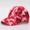 Κλασικό καπέλο μπέιζμπολ tie-dye σε κόκκινο και λευκό με κυρτό γείσο και μαρμάρινο εφέ - Κόκκινο Λευκό Μάρμαρο (12#)