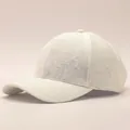 Close-up of white seersucker baseball cap showing the textured bubble fabric and stitching - Adjustable / Frilled-White