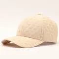 Elegant beige seersucker baseball cap for women with unique textured fabric and curved brim - Adjustable / Water Drop-Khaki