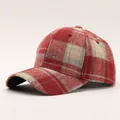 Casquette de baseball classique en laine à motif pied-de-poule rouge et blanc - Plaid Écossais Rouge Blanc (1#)