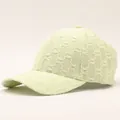 Light green seersucker baseball cap with textured geometric patterns and curved brim - Adjustable / Lace Knot-Light Green