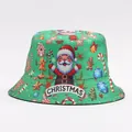 Weihnachts-Anglerhut in Grün mit Rentier- und Lebkuchen-Digitaldruck im Festtagsdesign - M (56-58cm) / Grüner Weihnachtsmann