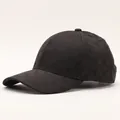 Close-up of winter baseball cap with textured black M-letter embroidery and curved brim - Letter M / Black