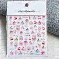 5D embossed nail stickers featuring colorful candy ice cream and cherry designs TA-018 - Dessert Bear Style (TA-018)