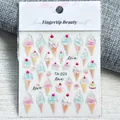 Nail stickers with 5D embossed colorful ice cream and dessert patterns, model TA-020 - Ice Cream Cake Style (TA-020)