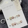 Unghie finte per bambine con orsetto marrone e perle a cuore in set completo da 10 pezzi - XS
