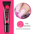 Detalle de gel de estampado fluorescente F04 Hot Pink en tubo de 8g para UV/LED - F04 / Rojo Rosa Fluorescente