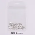 Detalle de set S215 para uñas con estrellas, lunas y mariposas plateadas en bolsa retail - Plateado (S215-Silver)