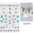 Detail of Christmas nail stickers with colorful snowman, snowflake and tree patterns - Snowman and Christmas Tree Pattern (CKK-014)