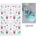 Detail of CK-015 Christmas nail stickers featuring Santa Claus and snowflake patterns - Santa and Sleigh Pattern (CKK-015)