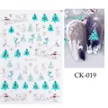 Dettagli di adesivi per unghie natalizi con renne verdi e fiocchi di neve laser argento - Motivo Albero di Natale e Renna (CKK-019)