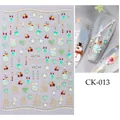 Christmas nail stickers CK-013 with golden reindeer, snowflakes and festive trees - Snowman Reindeer Style (CKK-013)