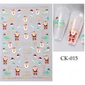 Christmas nail art stickers CK-015 with golden Santa, reindeer, and snowflakes - Santa Sleigh Style (CKK-015)