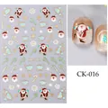 3D Christmas nail art stickers CK-016 with gold snowflakes and cartoon Santa Claus - Cartoon Santa Style (CKK-016)