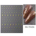 Détail d'autocollants pour ongles dorés avec motifs d'étoiles métalliques et planètes - SW-TN024 Or