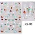 Christmas 3D embossed nail stickers featuring Santa Claus and golden snowflakes - Embossed Letters Snowflake Style (CKK-017)