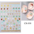 Christmas nail stickers with gold foil gingerbread man and Santa Claus designs CK-018 - Gingerbread Man Gift Box Style (CKK-018)