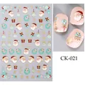 Christmas nail art stickers CK-021 featuring gold Santa Claus and reindeer designs - Christmas Wreath Ornament Ball Style (CKK-021)