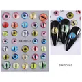 5D embossed Halloween nail stickers featuring multi-colored 3D reptile eye pupil designs - Colorful Animal Pupils (SW-5D162)